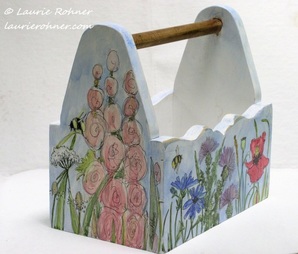 Painted Tote Wood Planter