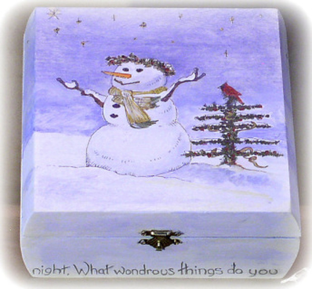 Winter snowamn Painted Box