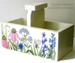 Garden Flowers Painted Planter Tote